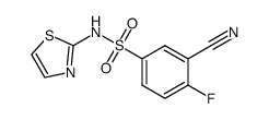 3-氰基-4-氟-N-(噻唑-2-基)苯磺酰胺结构式