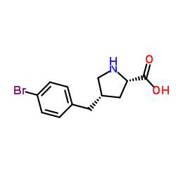 (2S,4S)-4-(4-BROMO-BENZYL)-PYRROLIDINE-2-CARBOXYLICACID structure