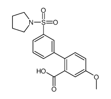5-methoxy-2-(3-pyrrolidin-1-ylsulfonylphenyl)benzoic acid Structure