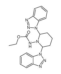 2,6-bis(benzotriazolyl)-N-((ethoxycarbonyl)amino)piperidine Structure