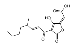 (2Z)-2-[3-hydroxy-4-[(E)-4-methyloct-2-enoyl]-5-oxofuran-2-ylidene]acetic acid结构式