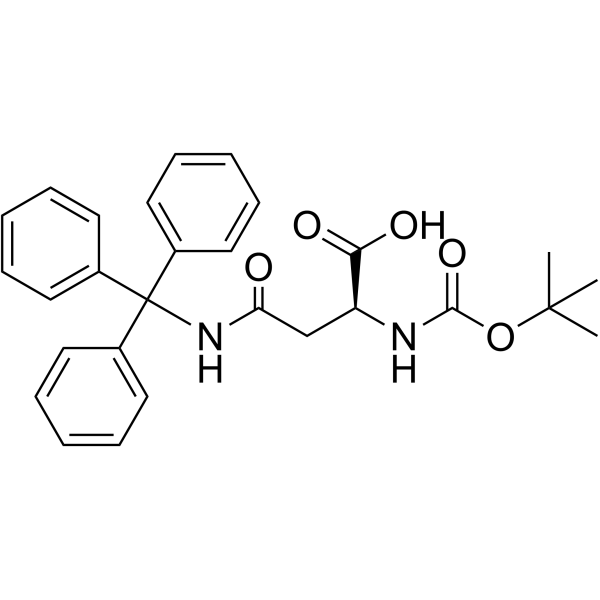 叔丁氧羰基-N-beta-三苯甲基-L-天门冬酰胺结构式