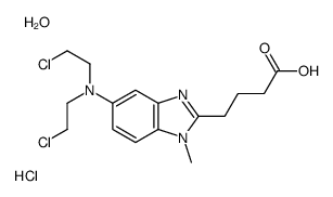 4-[5-[bis(2-chloroethyl)amino]-1-methylbenzimidazol-2-yl]butanoic acid,hydrate,hydrochloride Structure