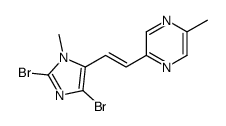 2-[(E)-2-(2,5-dibromo-3-methylimidazol-4-yl)ethenyl]-5-methylpyrazine结构式