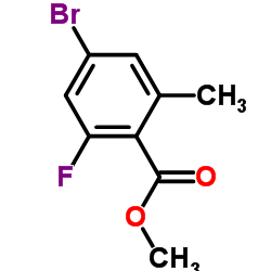 4-溴-2-氟-6-甲基苯甲酸甲酯结构式