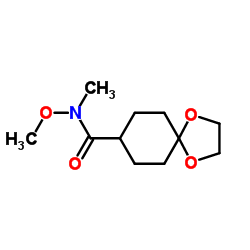 N-methoxy-N-methyl-1,4-Dioxaspiro[4.5]decane-8-carboxamide Structure