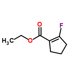 (9ci)-2-氟-1-环戊烯-1-羧酸乙酯结构式