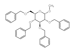 甲基 2,3,4,6-O-四苄基-alpha-D-吡喃葡萄糖苷结构式
