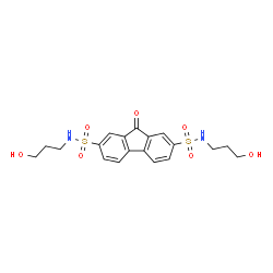 N~2~,N~7~-bis(3-hydroxypropyl)-9-oxo-9H-fluorene-2,7-disulfonamide结构式