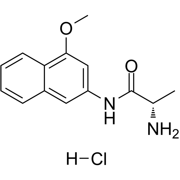 L-丙氨酸4-甲氧基-β-萘酰胺盐酸盐结构式