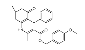 (4-methoxyphenyl)methyl 2,7,7-trimethyl-5-oxo-4-phenyl-1,4,6,8-tetrahydroquinoline-3-carboxylate结构式