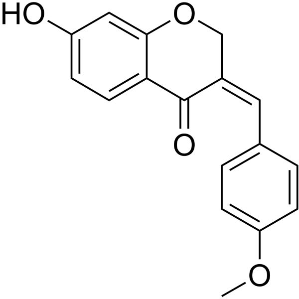 (3Z)-2,3-二氢-7-羟基-3-[(4-甲氧基苯基)亚甲基]-4H-1-苯并吡喃-4-酮结构式