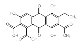 1,2-Anthracenedicarboxylicacid, 7-acetyl-6-ethyl-9,10-dihydro-3,5,8-trihydroxy-9,10-dioxo-结构式