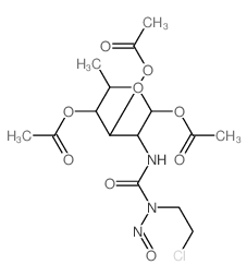 1-(2-Chloroethyl)-3-(2,6-dideoxy-1,3,4-tri-O-acetyl-D-glucopyranos-2-yl)-1-nitrosourea结构式