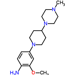 2-甲氧基-4-[4-(4-甲基-1-哌嗪基)-1-哌嗪基]-盐酸苯胺结构式