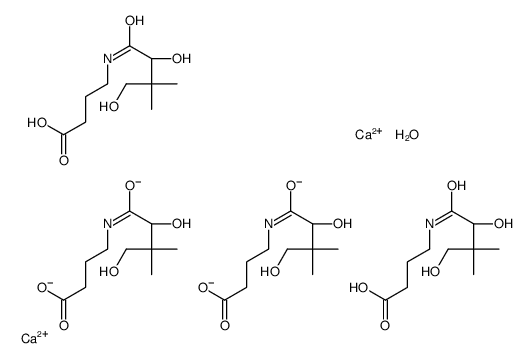 dicalcium,4-[[(2R)-2,4-dihydroxy-3,3-dimethylbutanoyl]amino]butanoate,hydrate Structure