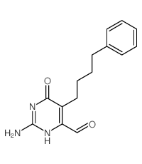 2-amino-6-oxo-5-(4-phenylbutyl)-3H-pyrimidine-4-carbaldehyde structure