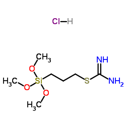 3-(Trimethoxysilyl)propyl carbamimidothioate hydrochloride (1:1)结构式