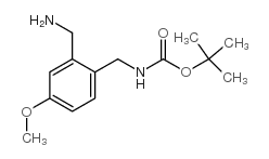 2-(氨基甲基)-4-甲氧基苄基氨基甲酸叔丁酯结构式