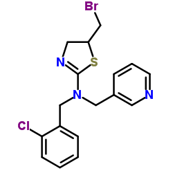 5-(Bromomethyl)-N-(2-chlorobenzyl)-N-(3-pyridinylmethyl)-4,5-dihydro-1,3-thiazol-2-amine结构式