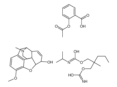(4R,4aR,7S,7aR,12bS)-9-methoxy-3-methyl-2,4,4a,7,7a,13-hexahydro-1H-4,12-methanobenzofuro[3,2-e]isoquinoline-7-ol,2-acetyloxybenzoic acid,[2-(carbamoyloxymethyl)-2-methylpentyl] N-propan-2-ylcarbamate Structure
