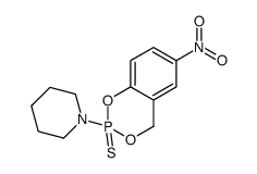1-(6-nitro-2-sulfanylidene-4H-1,3,2λ5-benzodioxaphosphinin-2-yl)piperidine结构式