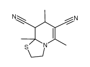 5,7,8a-trimethyl-3,7,8,8a-tetrahydro-2H-thiazolo[3,2-a]pyridine-6,8-dicarbonitrile结构式