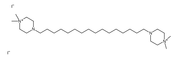4-[16-(4,4-dimethylpiperazin-4-ium-1-yl)hexadecyl]-1,1-dimethylpiperazin-1-ium,diiodide结构式