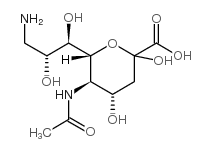 N-乙酰基-9-脱氧-9-氨基神经氨酸结构式
