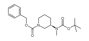 (R)-benzyl 3-(tert-butoxycarbonyl(methyl)amino)piperidine-1-carboxylate结构式