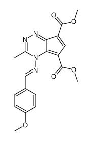 dimethyl 4-((4-methoxybenzylidene)amino)-3-methyl-4H-cyclopenta[e][1,2,4]triazine-5,7-dicarboxylate Structure