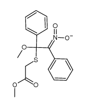 (2-methoxy-2-((2-methoxy-2-oxoethyl)thio)-1,2-diphenylethylidene)azinate结构式