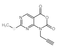 7-(甲基硫代)-1-(2-丙炔)-1H-嘧啶并[4,5-d][1,3]噁嗪-2,4-二酮结构式