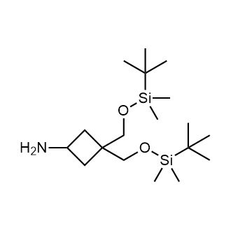 3,3-双(((叔丁基二甲基甲硅烷基)氧基)甲基)环丁-1-胺结构式