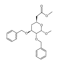 methyl (methyl 2,3-di-O-benzyl-4-deoxy-α-D-glucoheptopyranosiduronate) Structure