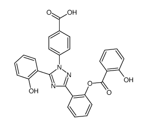 4-[2-(2-hydroxybenzoyloxy)phenyl-5-(2-hydroxyphenyl)-1H-1,2,4-triazol-1-yl]benzoic acid Structure