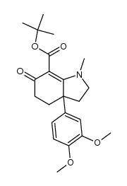 tert-butyl 3a-(3,4-dimethoxyphenyl)-1-methyl-6-oxo-2,3,3a,4,5,6-hexahydro-1H-indole-7-carboxylate结构式