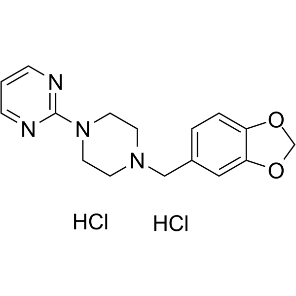 2-[4-(1,3-Benzodioxol-5-ylmethyl)-1-piperazinyl]pyrimidine hydrochloride (1:1) Structure