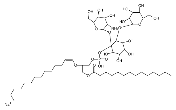 O-mannopyranosyl-1-4-O-2-amino-2-deoxyglucopyranosyl-1-6-myo-inositol 1-(1,2-di-O-myristoyl-sn-glycer-3-yl hydrogen phosphate)结构式