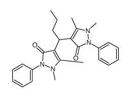 4,4'-Butylidenebis[1,2-dihydro-1,5-dimethyl-2-phenyl-3H-pyrazol-3-one]结构式