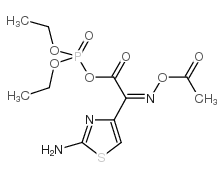 O,O-二乙基磷-(Z)-2-(2-氨基噻唑-4-基)-2-乙酰基氧基亚氨基乙酸酯结构式