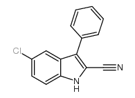 5-氯-3-苯基-1H-吲哚-2-甲腈结构式