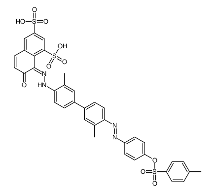 8-[[3,3'-dimethyl-4'-[[4-[[(p-tolyl)sulphonyl]oxy]phenyl]azo][1,1'-biphenyl]-4-yl]azo]-7-hydroxynaphthalene-1,3-disulphonic acid Structure