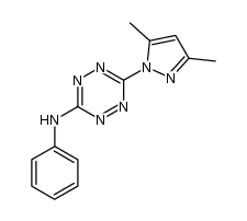 6-(3,5-dimethyl-1H-pyrazol-1-yl)-N-phenyl-1,2,4,5-tetrazin-3-amine结构式