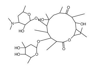 (3R,4S,5S,6R,7R,9R,11R,12S,13R,14R)-4-[(2R,4R,5R,6S)-4,5-dihydroxy-4,6-dimethyloxan-2-yl]oxy-6-[(2S,3R,4S,6R)-4-(dimethylamino)-3-hydroxy-6-methyloxan-2-yl]oxy-14-ethyl-7,12-dihydroxy-3,5,7,9,11,13-hexamethyl-oxacyclotetradecane-2,10-dione结构式