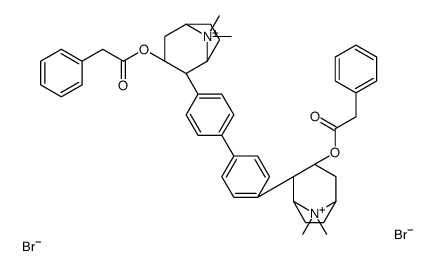 [(1R,3S,5S)-4-[4-[4-[(1R,3R,5R)-8,8-dimethyl-3-(2-phenylacetyl)oxy-8-azoniabicyclo[3.2.1]octan-4-yl]phenyl]phenyl]-8,8-dimethyl-8-azoniabicyclo[3.2.1]octan-3-yl] 2-phenylacetate,dibromide Structure