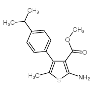 2-氨基-4-(4-异丙基苯基)-5-甲基-3-噻吩羧酸甲酯结构式