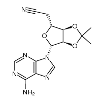 2-{(3aR,4R,6R,6aR)-6-(6-amino-9H-purin-9-yl)-2,2-dimethylperhydrofuro[3,4-d][1,3]dioxol-4-yl}ethanenitrile Structure