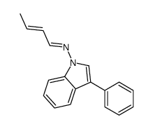 N-(3-phenylindol-1-yl)but-2-en-1-imine结构式