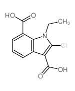 2-chloro-1-ethyl-indole-3,7-dicarboxylic acid structure